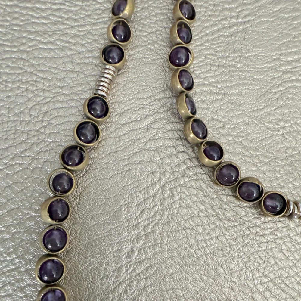 Sway Into It - Gemstone Necklace with Antique Gold Rings in Amethyst - Picture 5 of 8